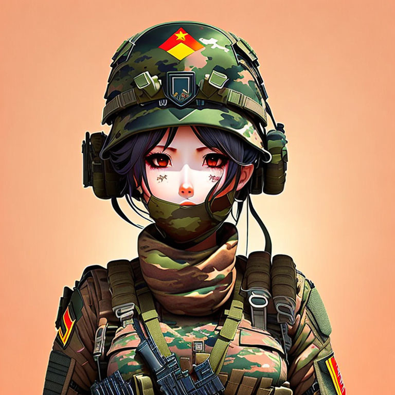  soldier anime girl 