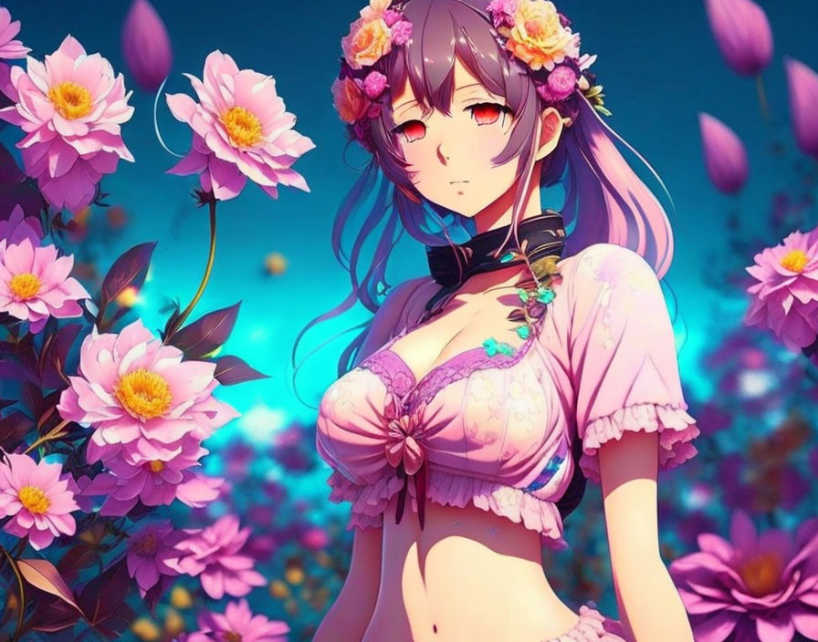 Rain cute anime girl flowers HD wallpapers  Pxfuel