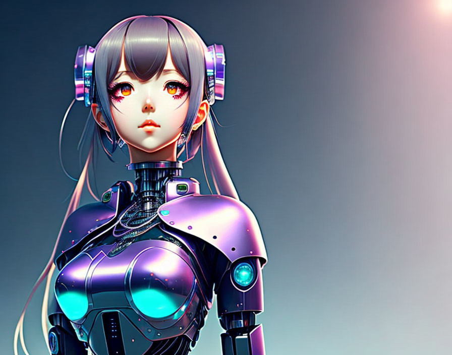 Detailed Female Android Illustration with Futuristic Design