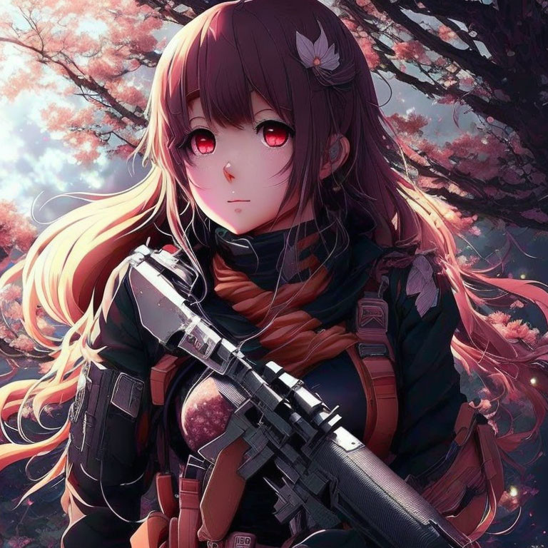anime girl armed