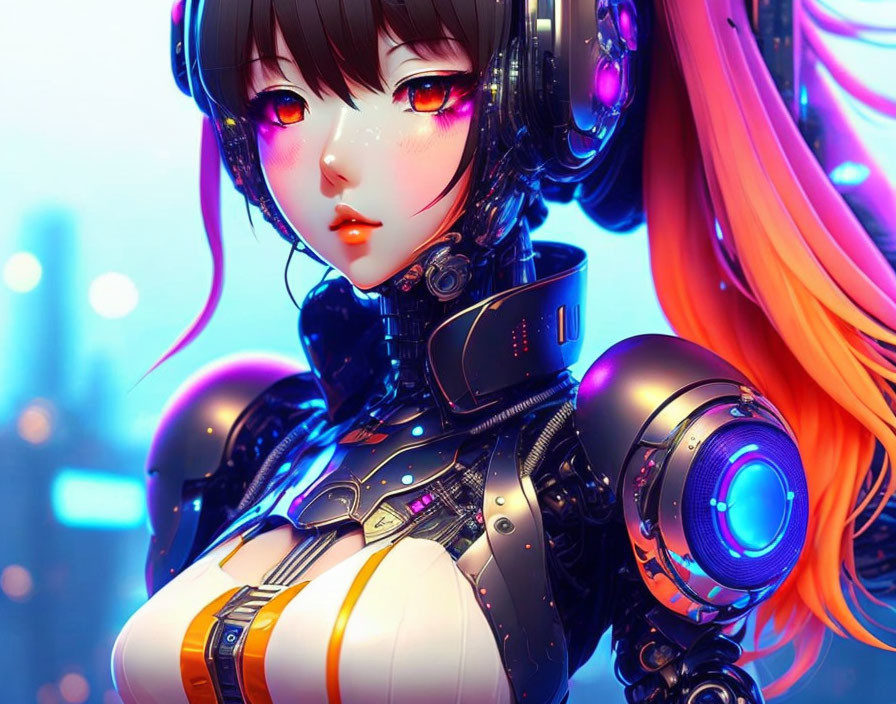  ai robot anime girl, cyber punk