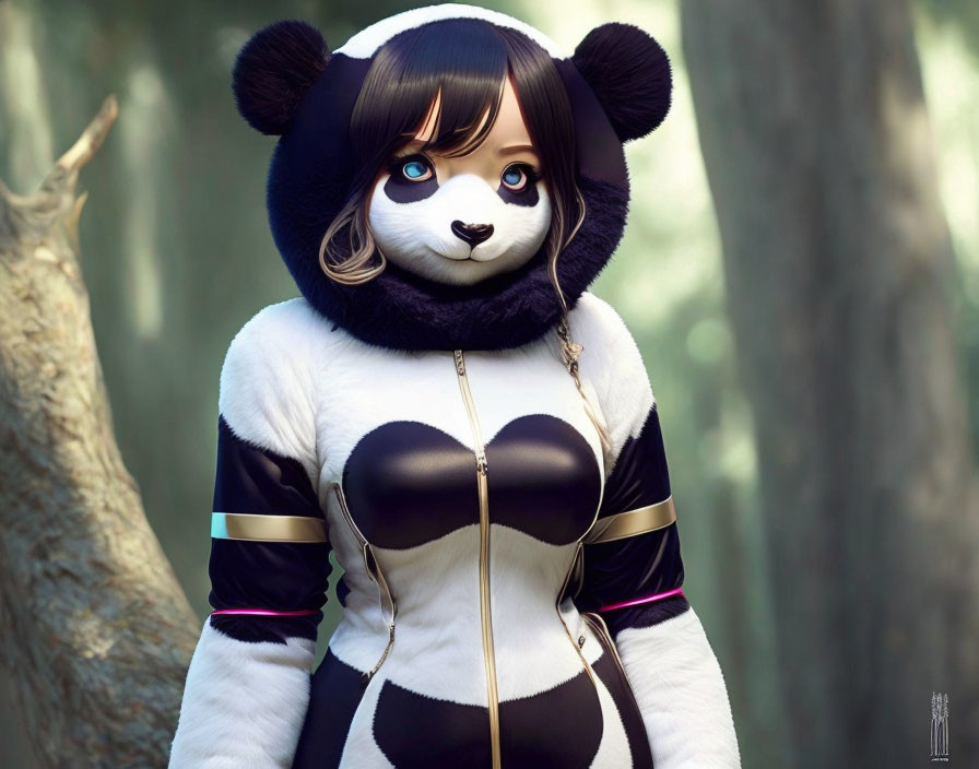 anime girl in panda suit very furry 0____0