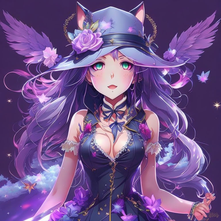 magic witch anime girl so cute