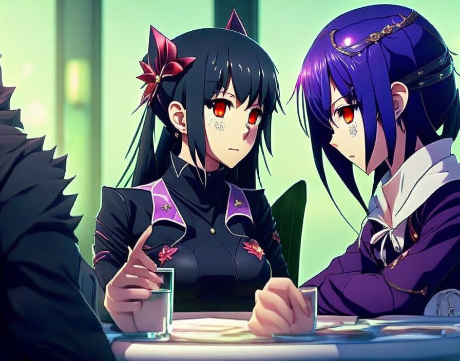 anime girl making a deal with evil demony
