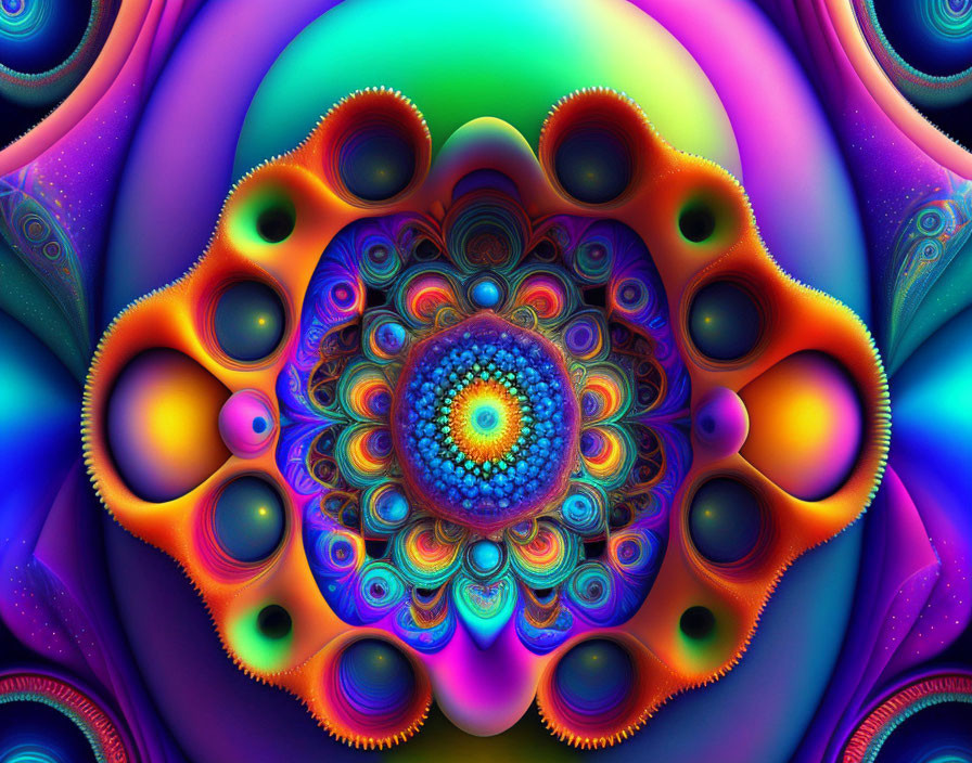 Colorful Fractal Image with Kaleidoscopic Design