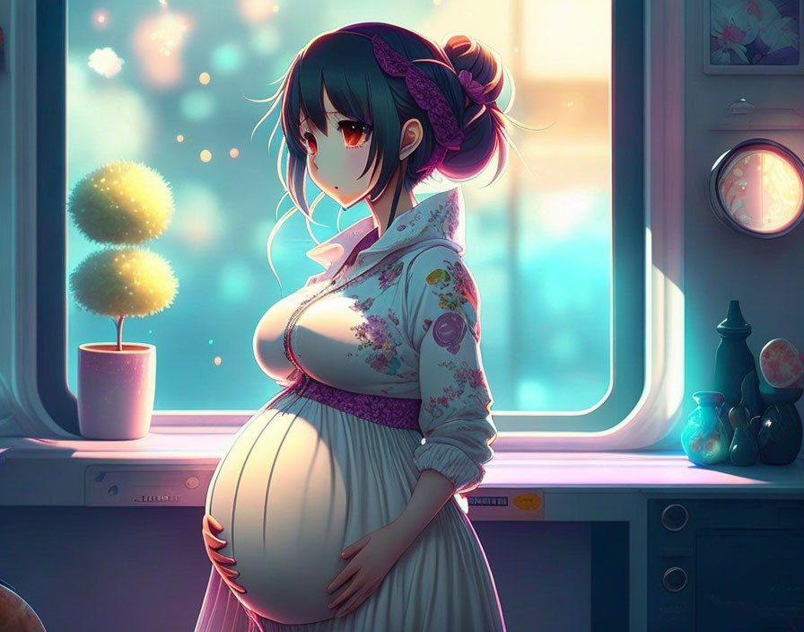 pregnant anime girl 