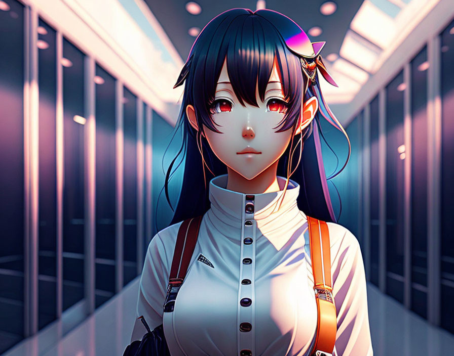 anime girl in other architectural spaces