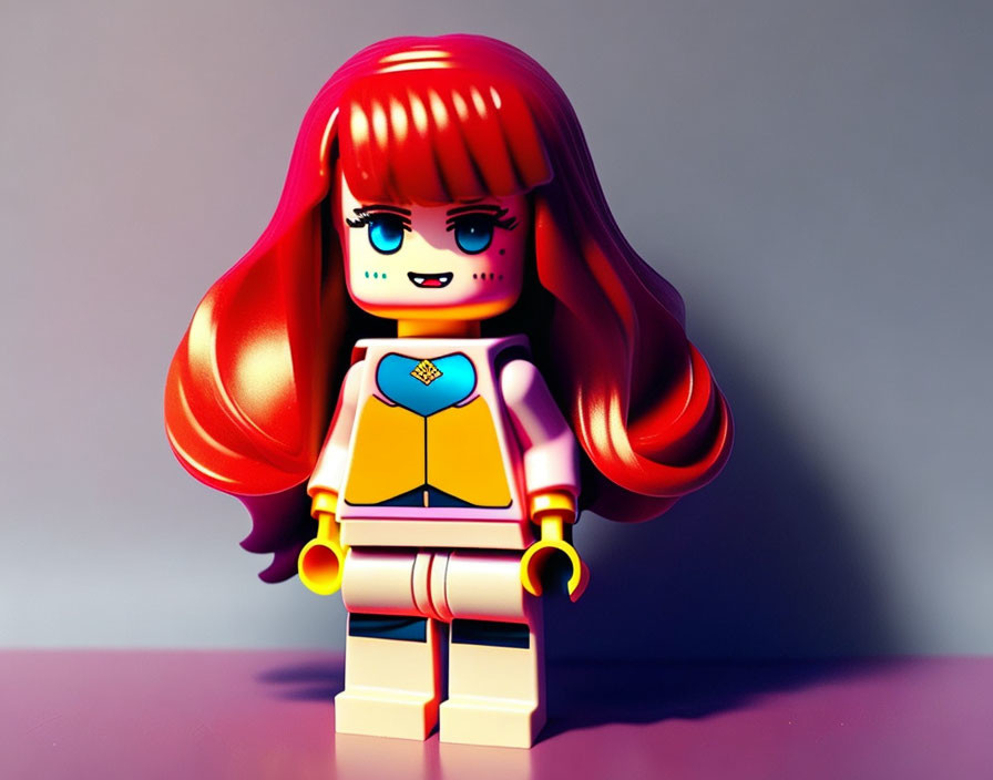 red haired lego anime girl