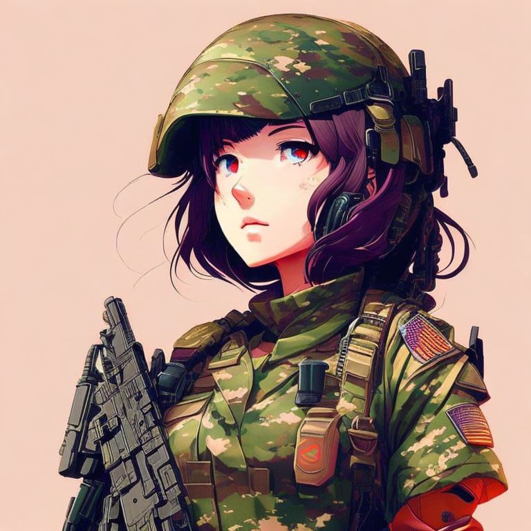 soldier anime girl 2