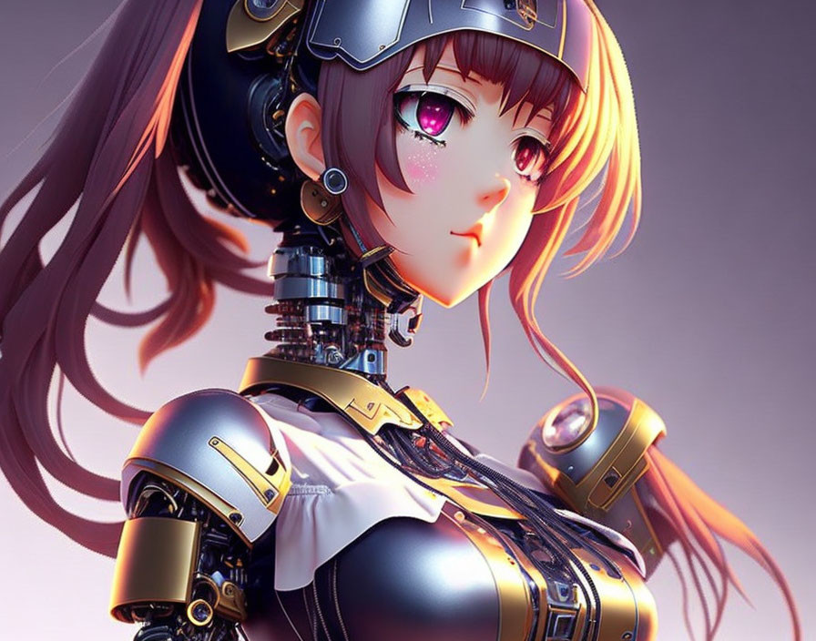 very robotic anime girl maid