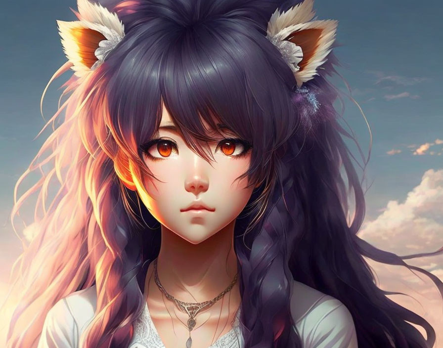 anime girl with lion hair