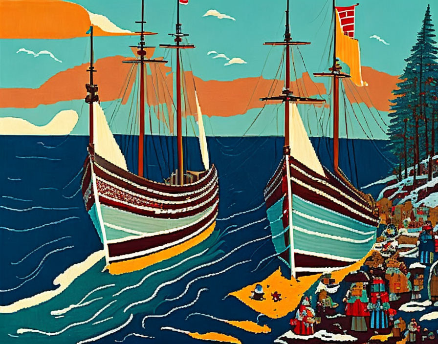 Vikings as Maud Lewis Would Have Imagined
