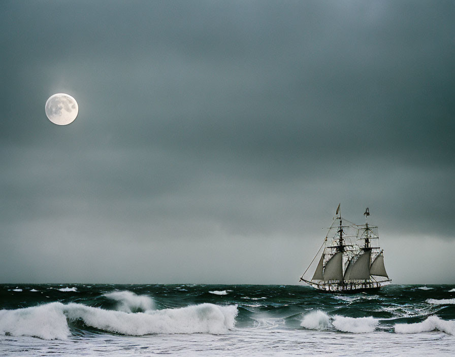 the moon and sea