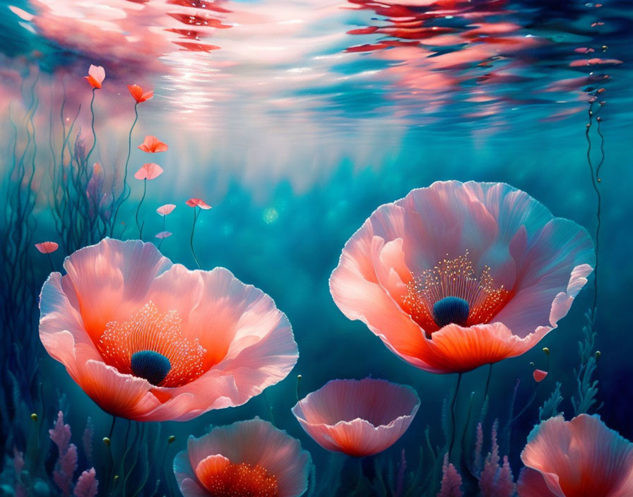 underwater poppies