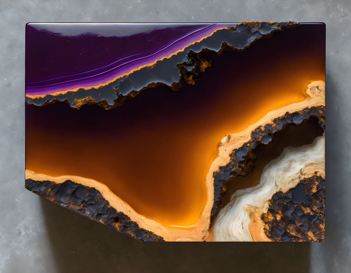 Nature's Depths: An Abstract Epoxy Resin Painting