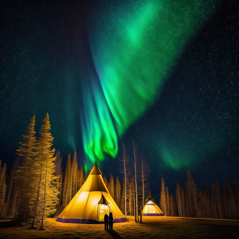 Aurora and tents