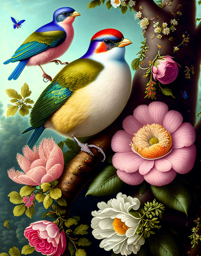 bird and flower