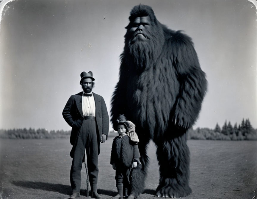 Sasquatch in antique family photo