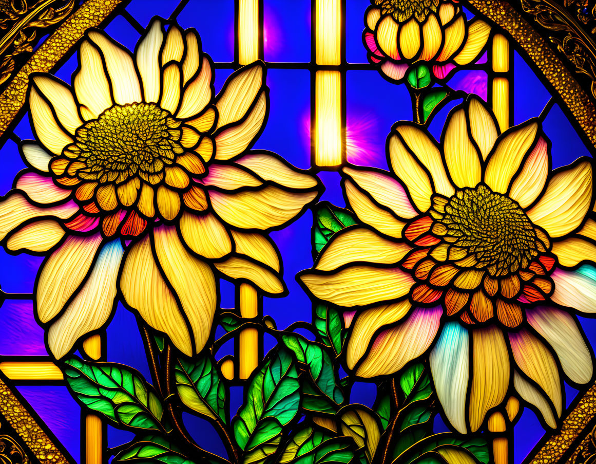 Stained glass dahlias