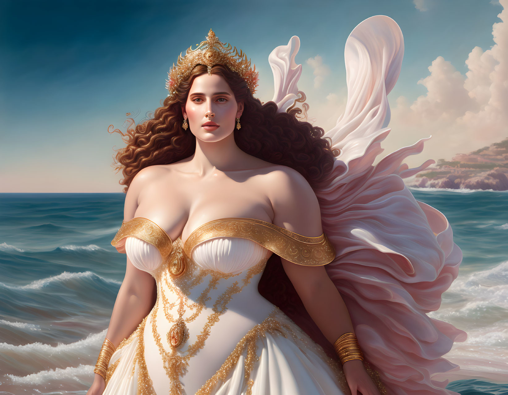 Aphrodite rises from the sea