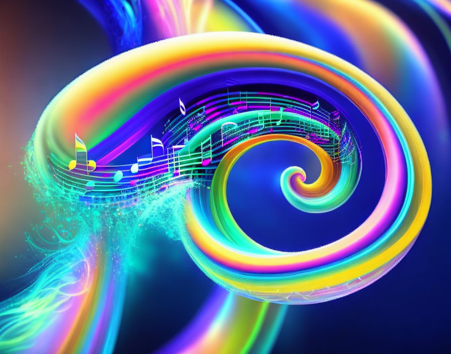 Swirling Musical Notes