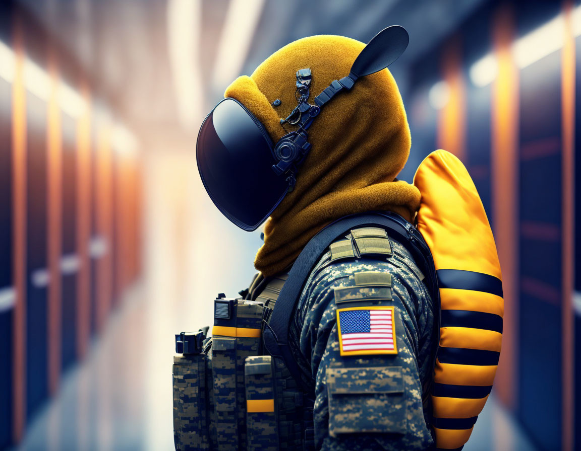 A bee working in the military security department