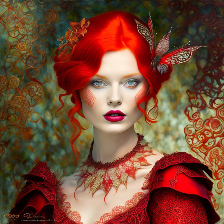 Beautiful red hair woman