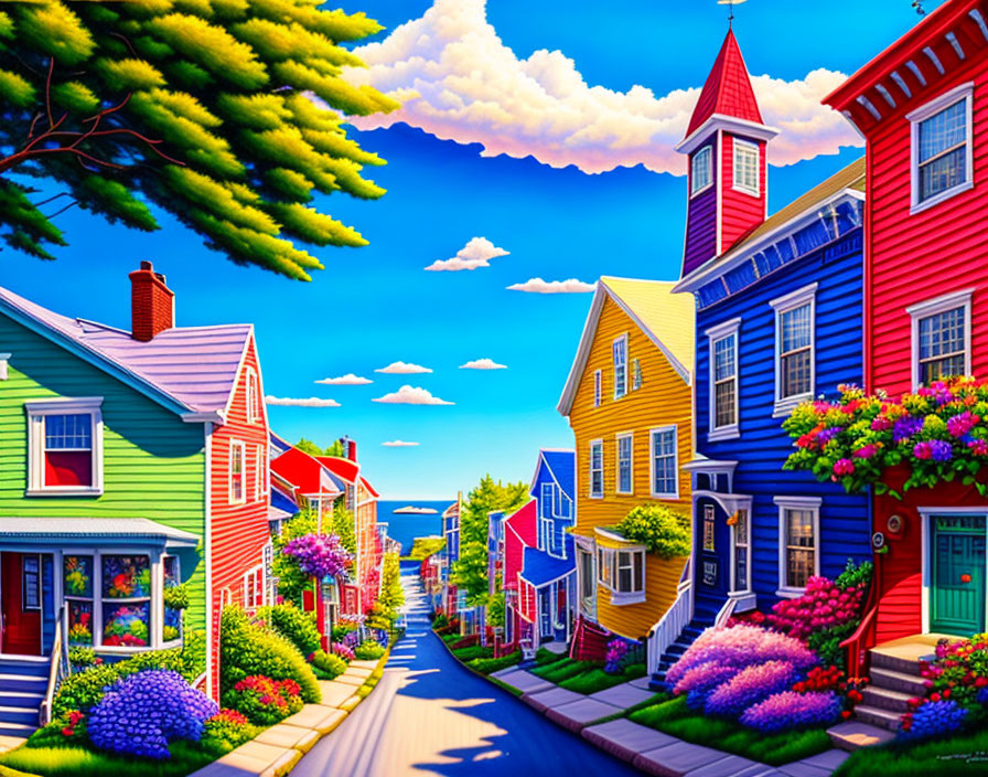 Colorful cartoon street