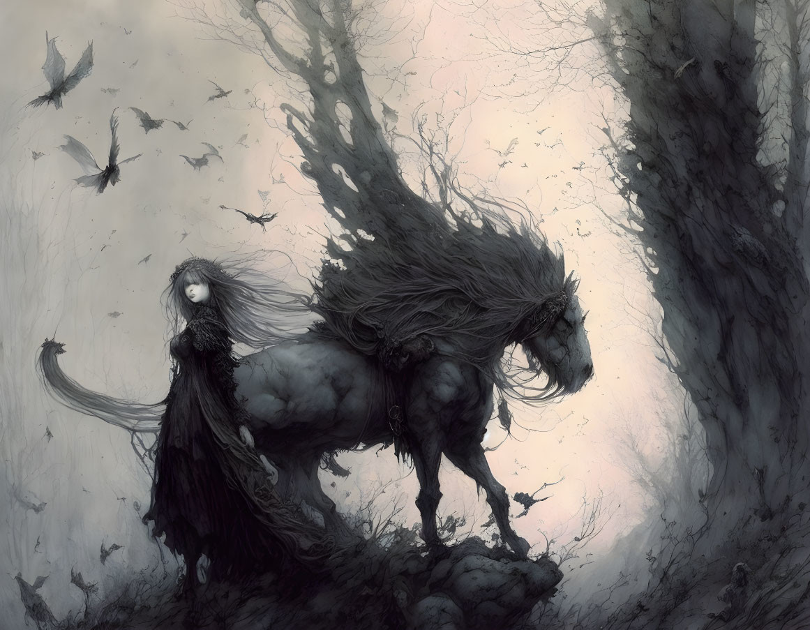 The darkness and the horse