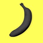 Dark Banana Graphic on Vibrant Yellow Background with Upside Down "LOOT" Text