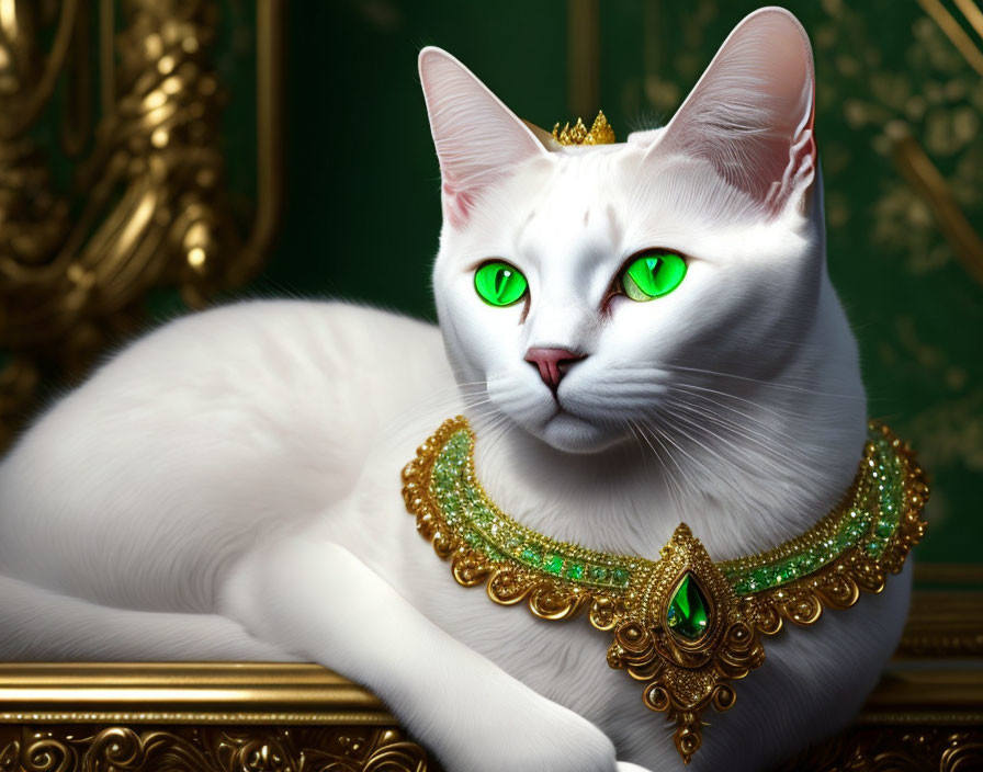 a cat with green eyes 