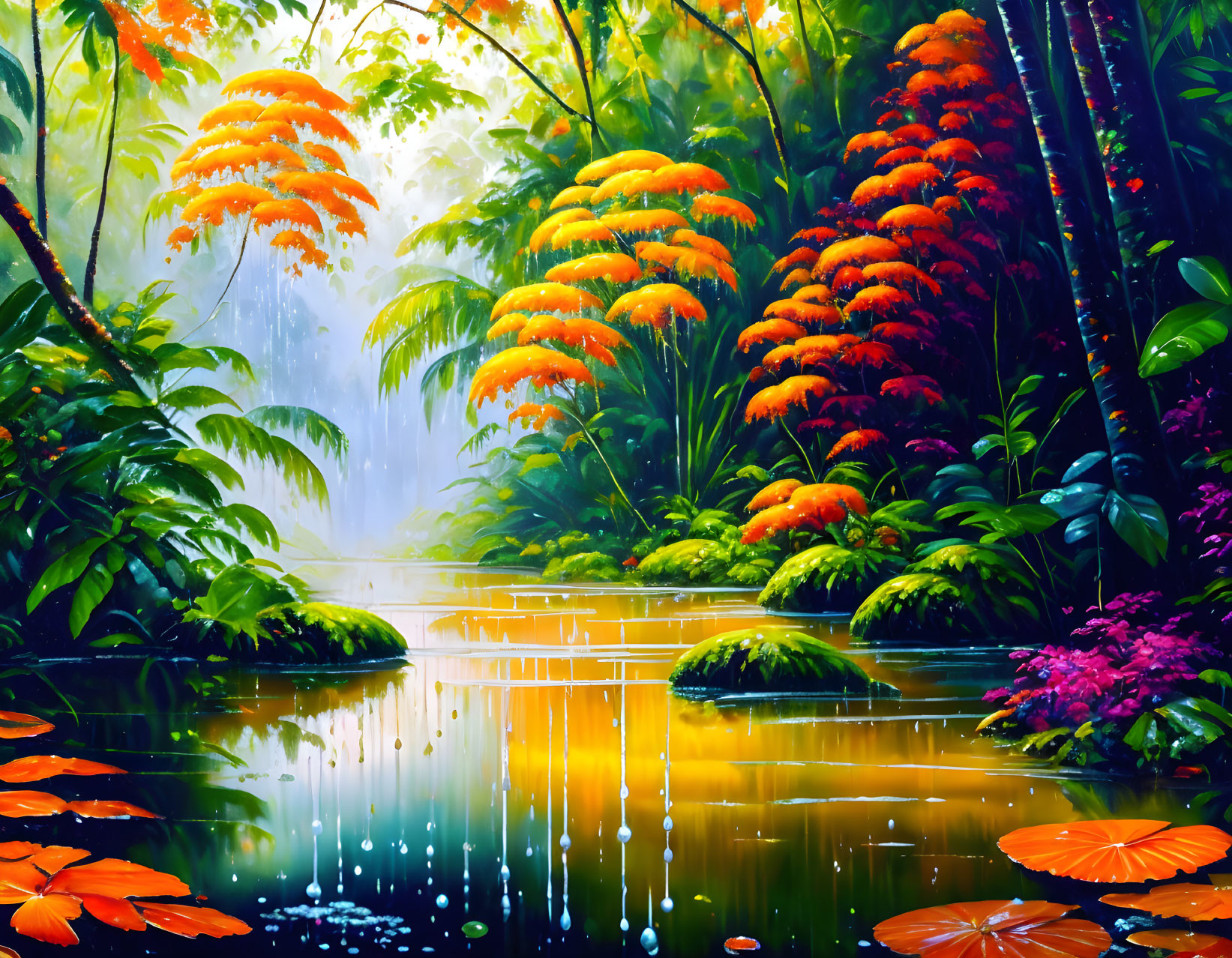 The Lush Aftermath: A Rainforest Painting