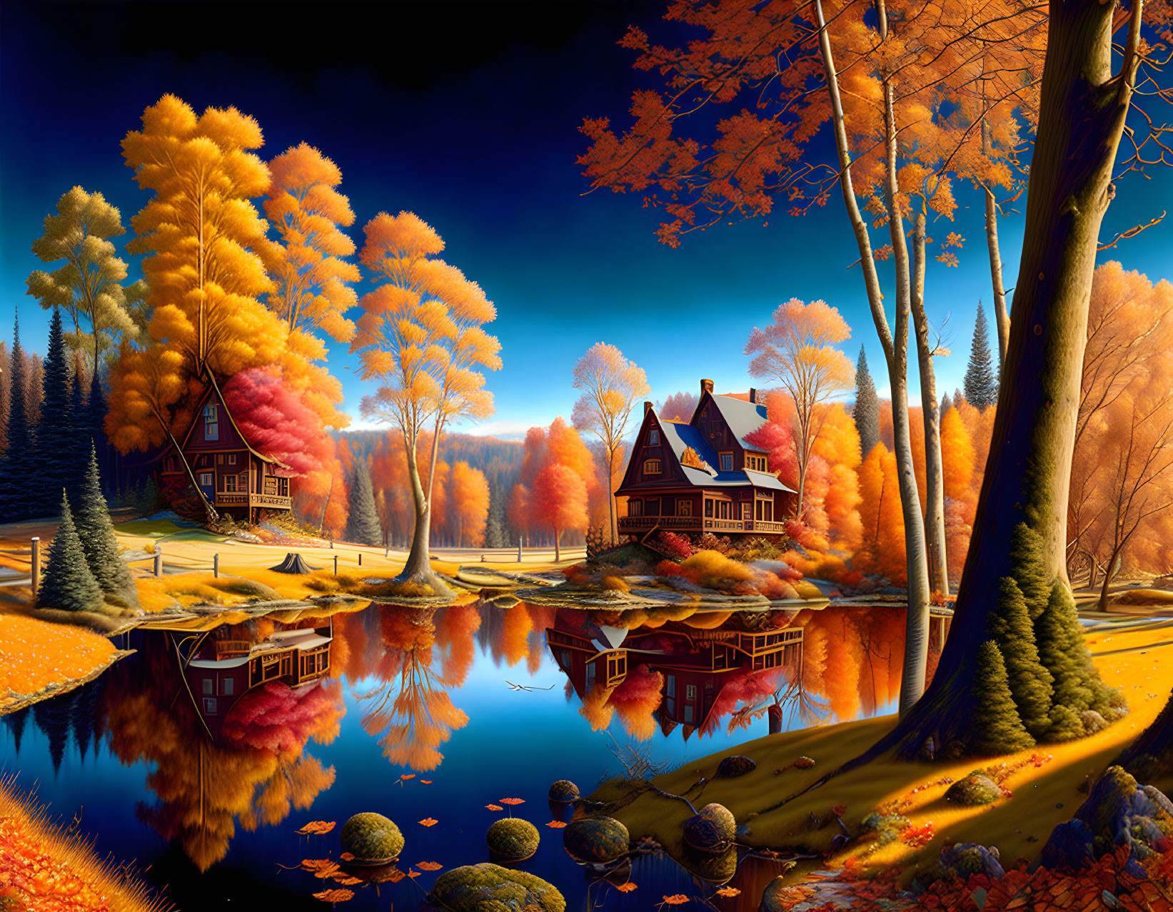 A Hyperrealistic and Intricate Autumn Landscape
