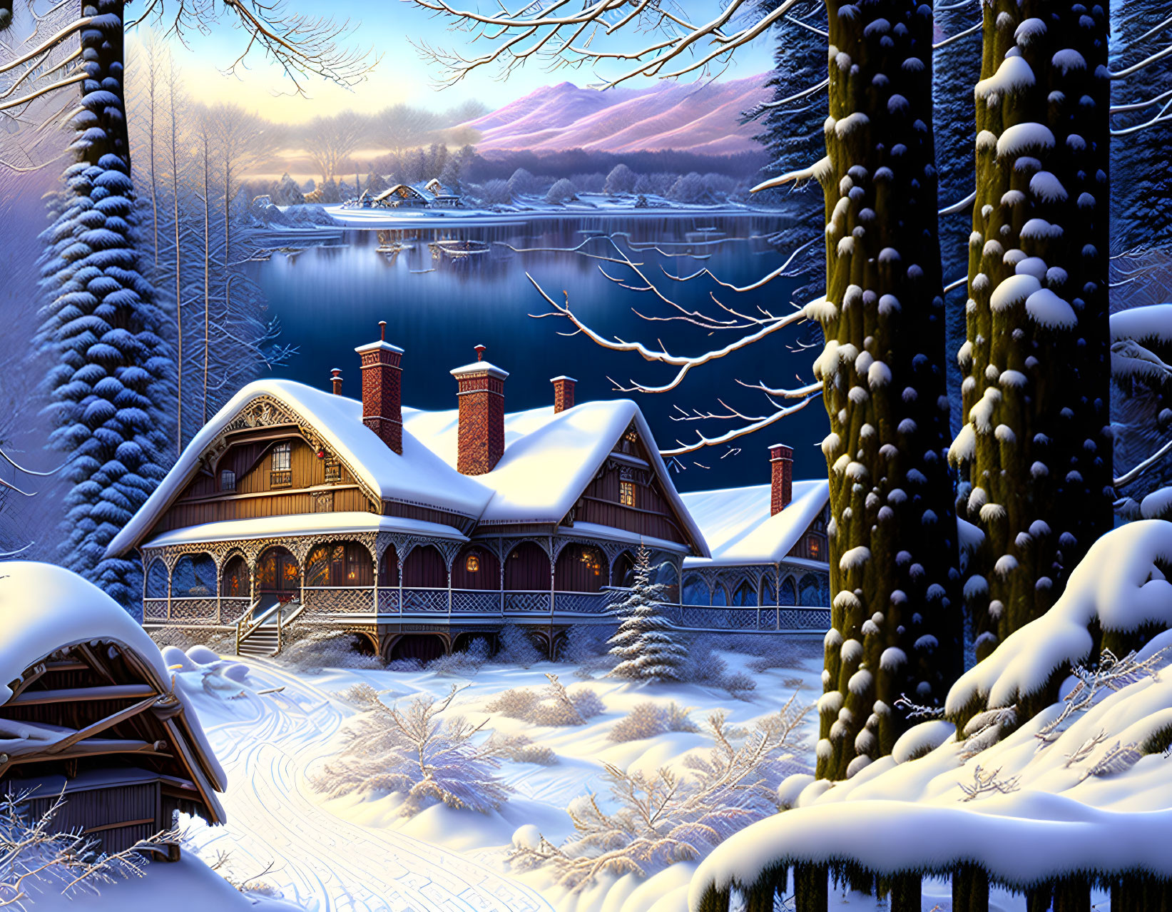 A Hyperrealistic and Intricate Winter Landscape
