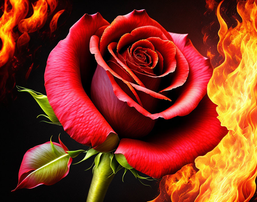 rose and fire