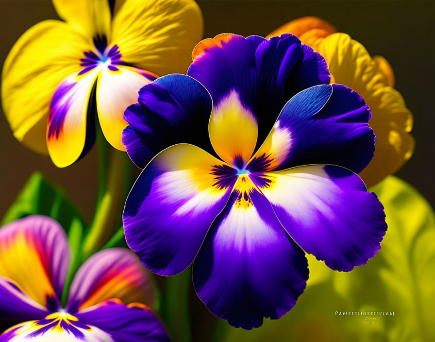 Pansies, abstract style