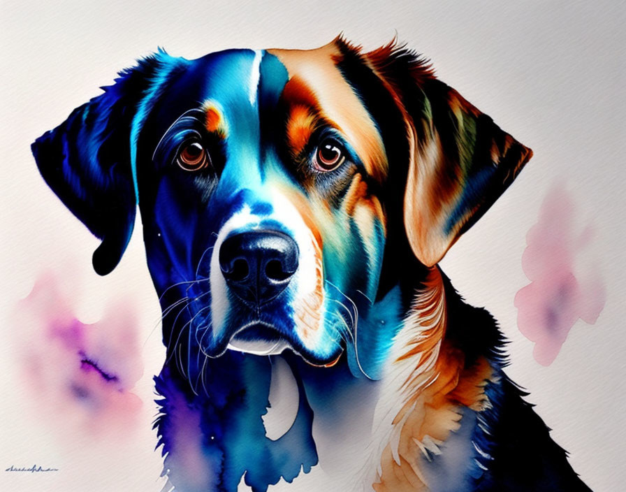 A dog in watercolor