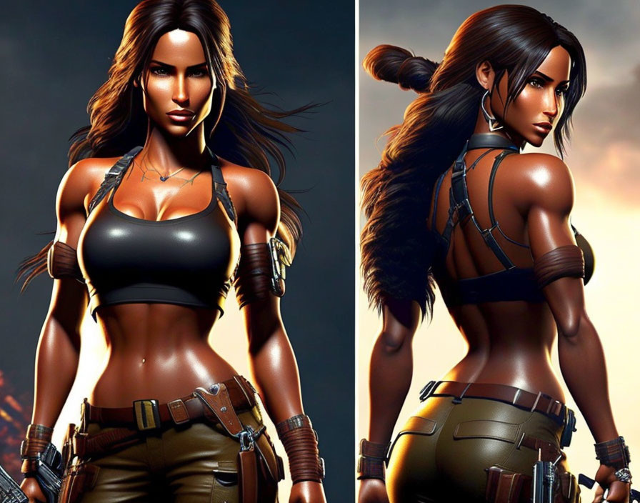 Lara Croft with loose hair