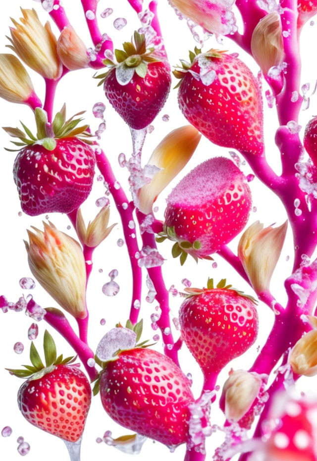 Frozen Pink Strawberries