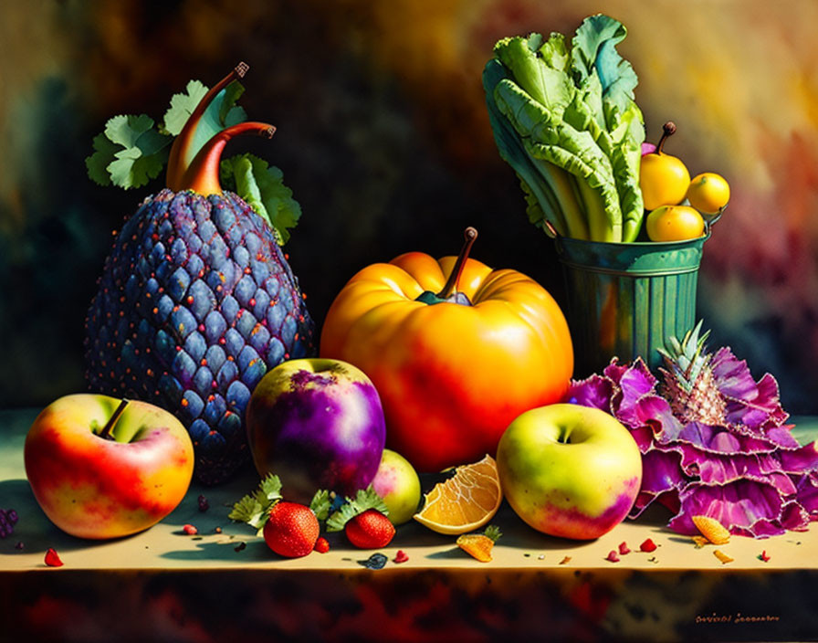 Still Life of Rotting Fruits and Vegetables