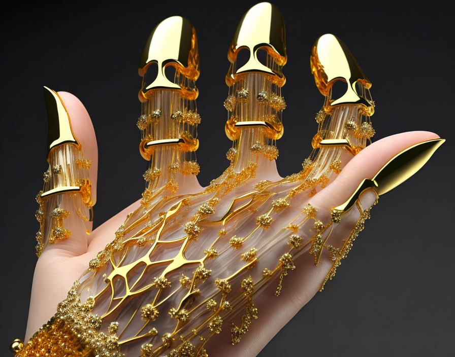 Gold Netting on Hand