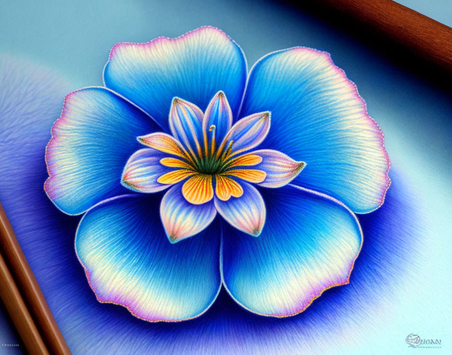  Illustration of the Ukrainian blue flower 