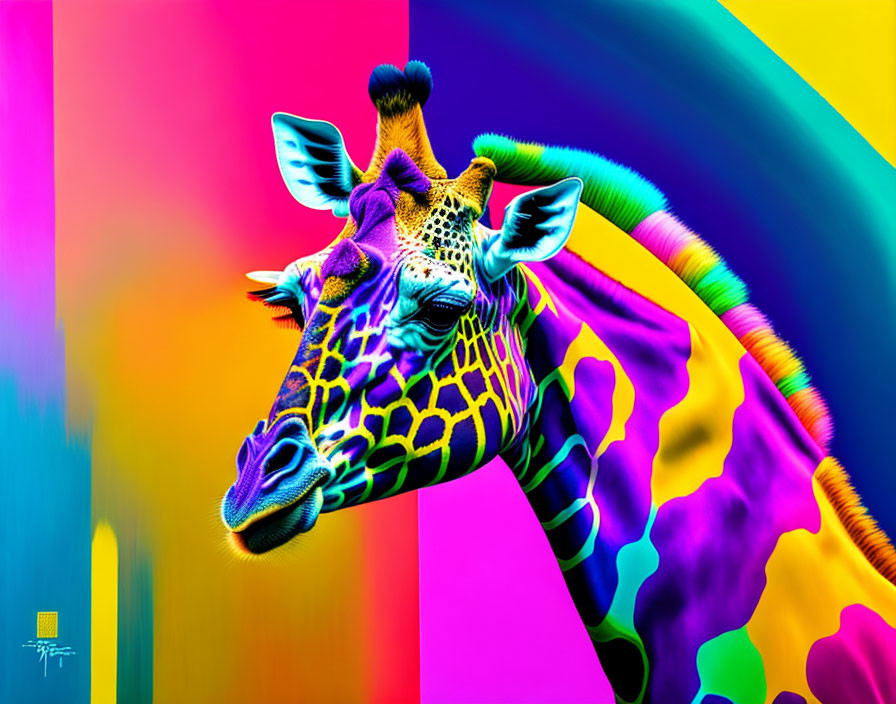 Giraffe. Animalism. Pop Art. Abstract expressionis
