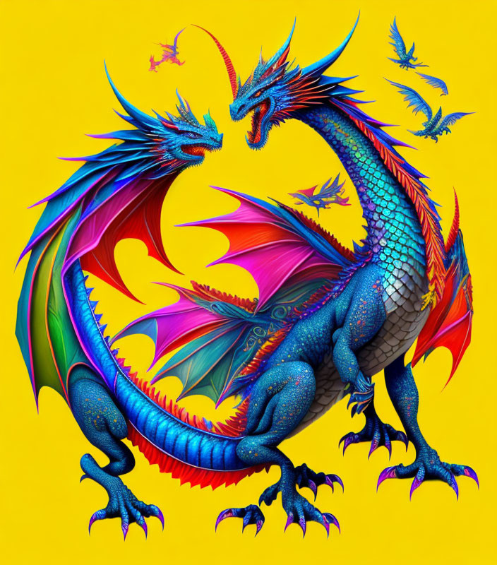 a fierce and majestic dragon with vibrant colors a