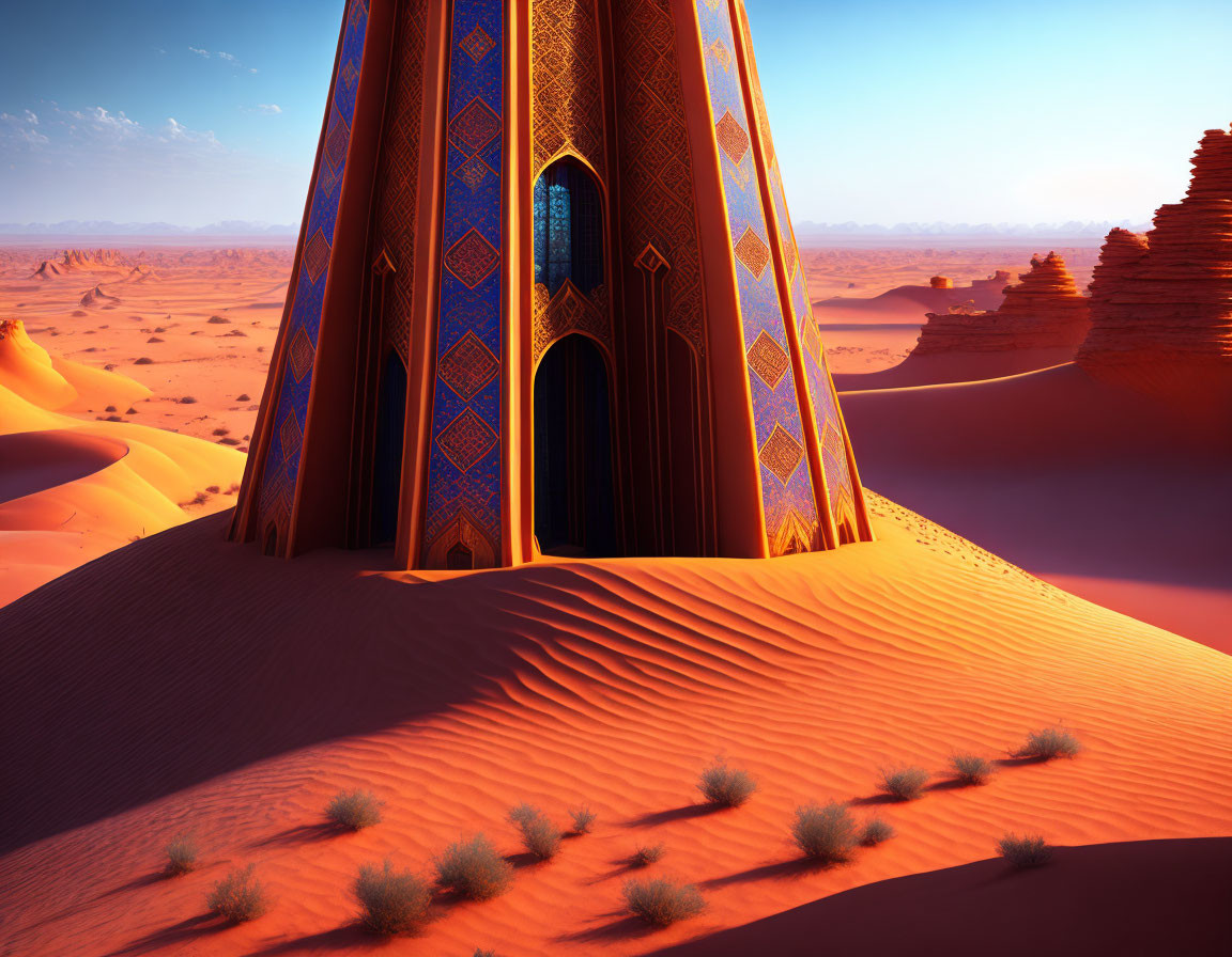 Tower in the blossomed desert