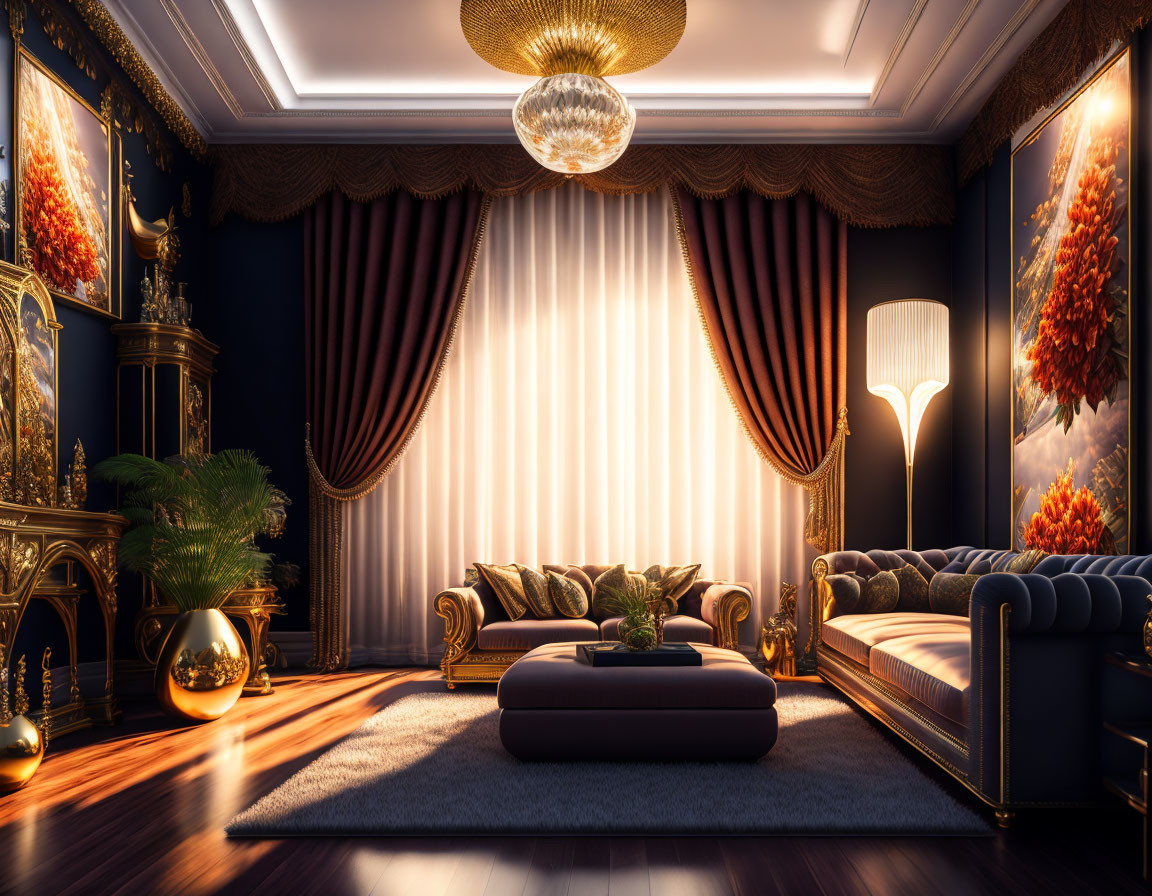 Luxurious Room with Classic Furniture and Ornate Decor