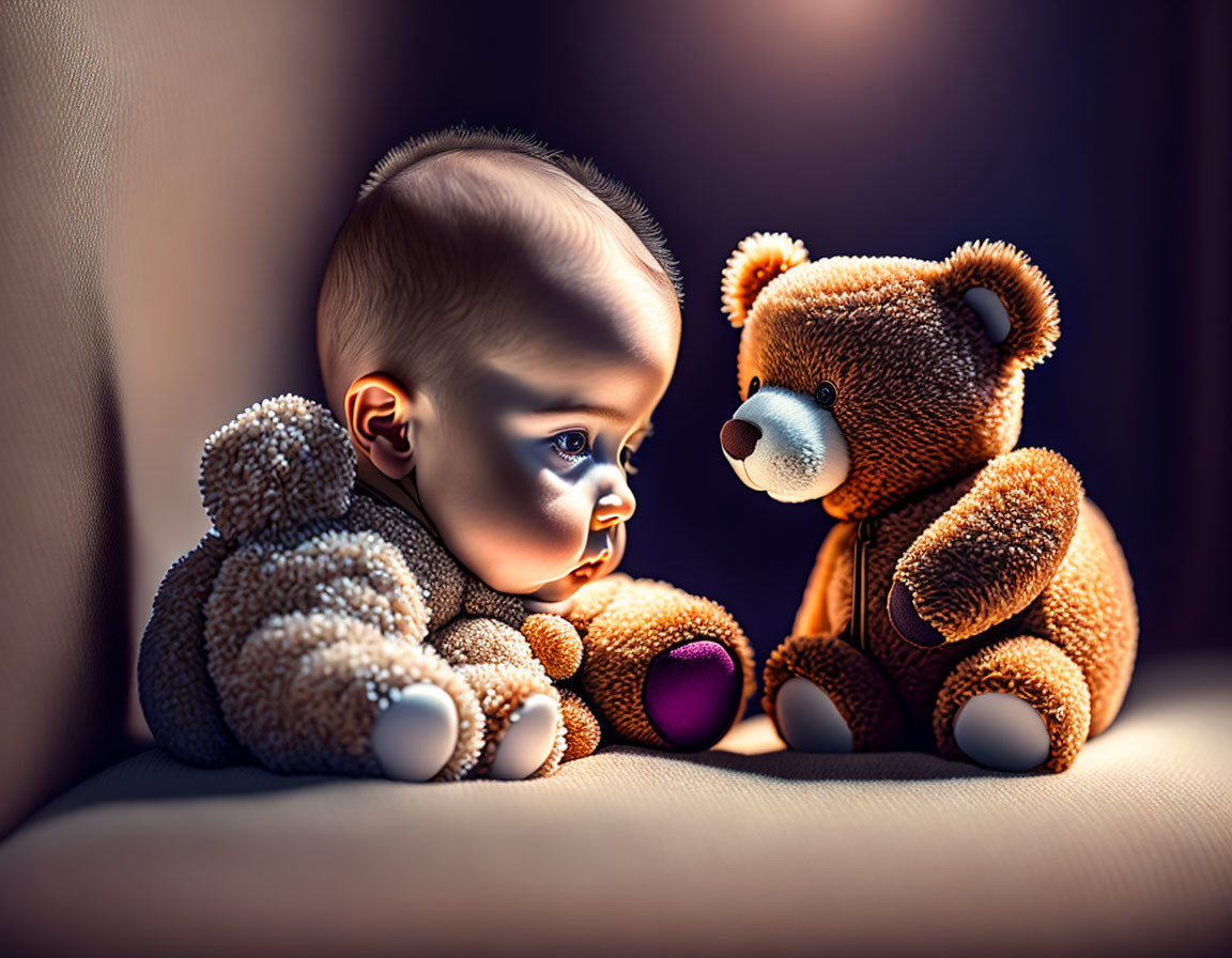 Baby with teddy bear (GraceByDesign inspired)