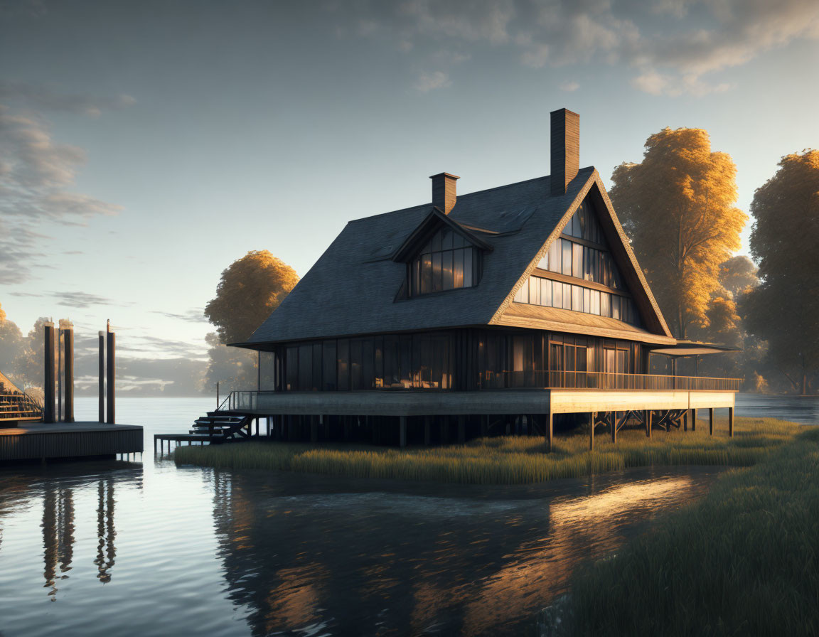 Waterfront house