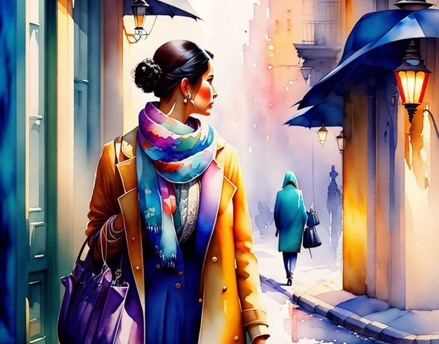 Woman. Colorful. Street.