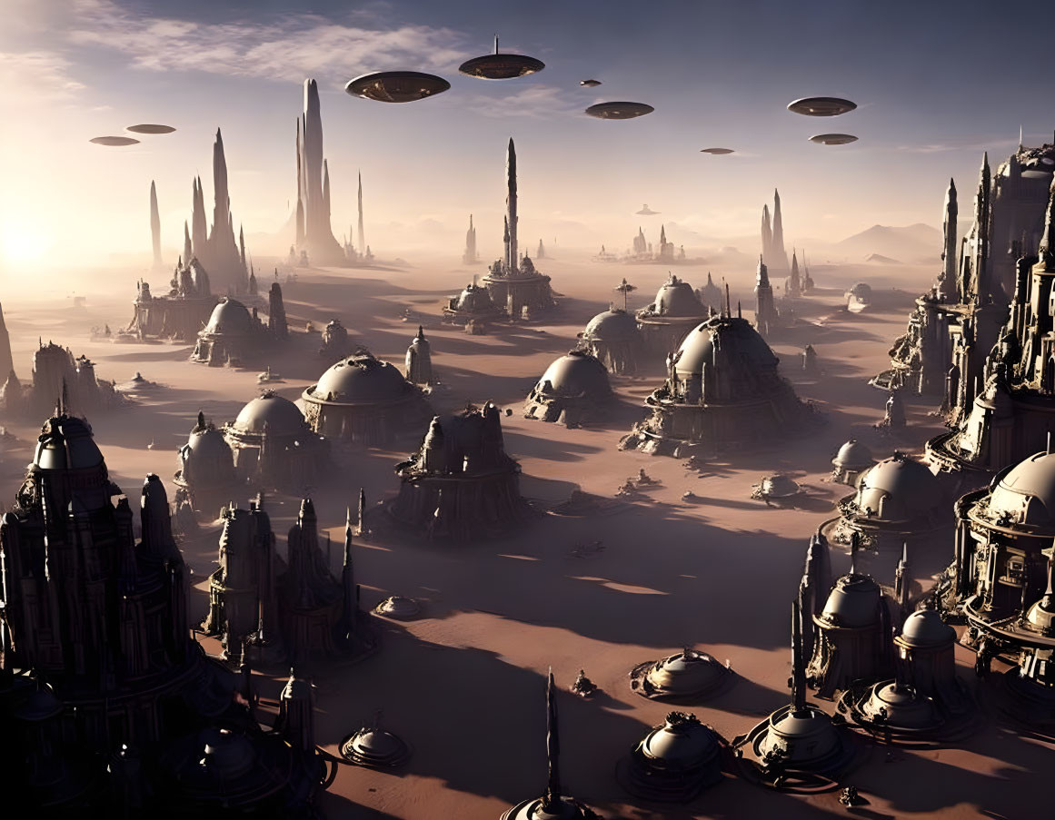 Steampunk alien city